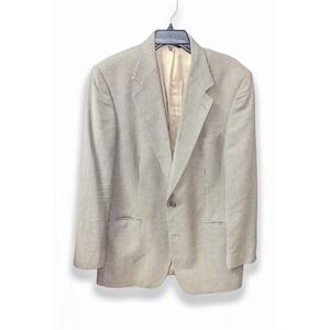 Brooks Brothers Mens Houndstooth‎ Blazer Sport Coat Tan Navy Made in USA Vintage